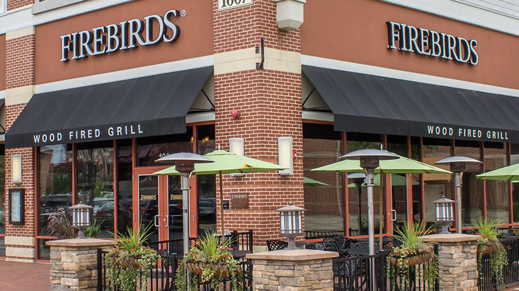 Exterior of Firebirds Wood Fired Grill in Leesburg, VA