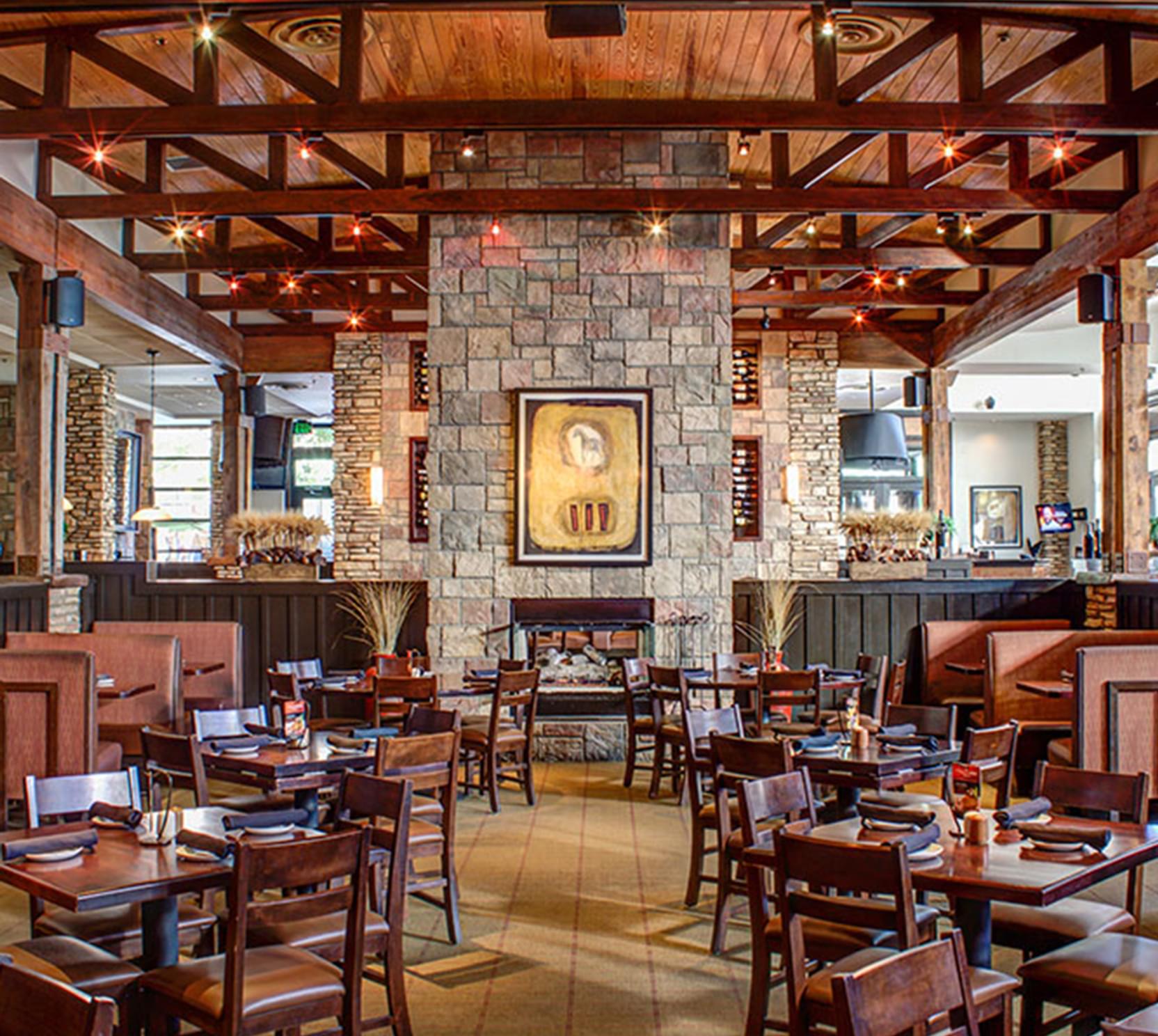 Interior of the Firebirds Wood Fired Grill in Durham, NC